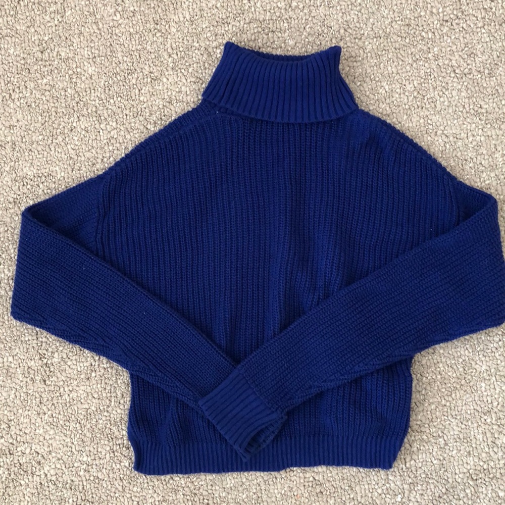 Cropped sweater turtle neck